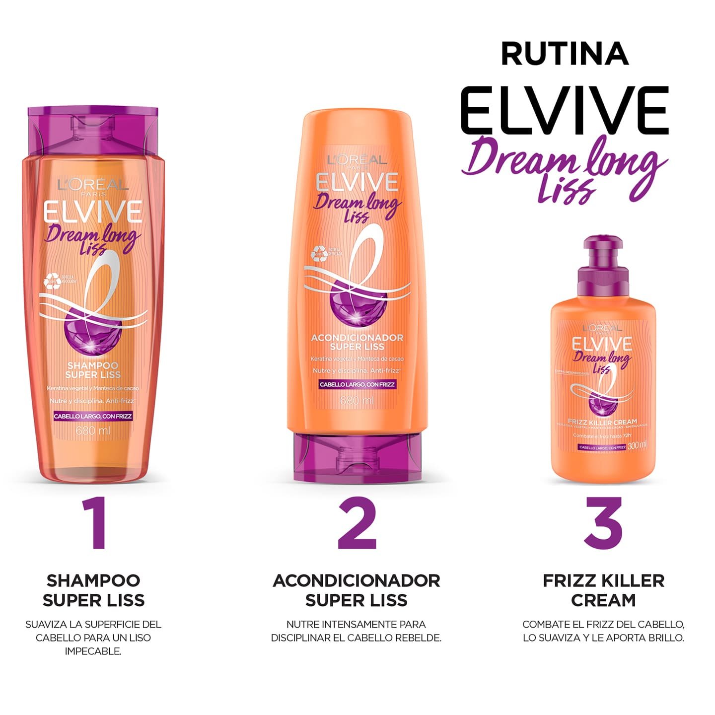 Shampoo Elvive Dream Long Liss Antifrizz L'Oréal Paris