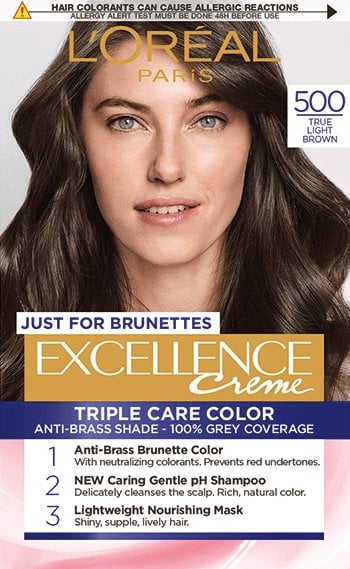 Foto del envase de la coloracion Excellence Creme Castano Profundo 500 Castano claro