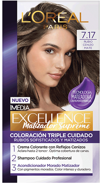 pelo morado oscuro y rubio