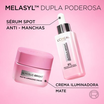10 Crema Mate Iluminadora Glycolic Bright Dupla Poderosa