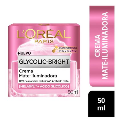 9 Crema Mate Iluminadora Glycolic Bright 50 Ml