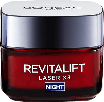 Cuidado facial Foto del envase de la crema nocturna Revitalift Laser X3 (producto estrella)